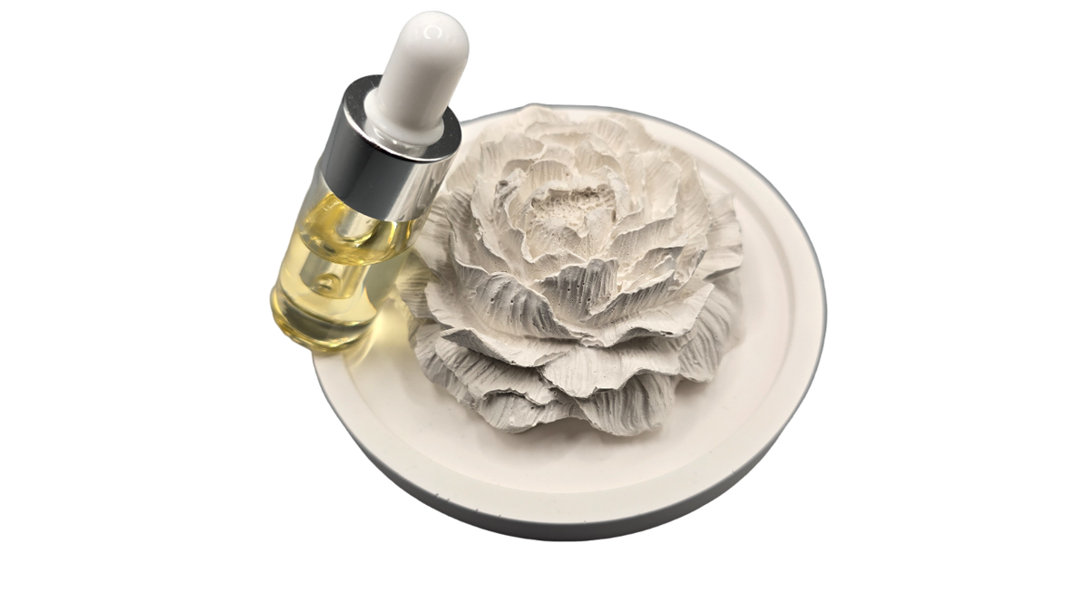 Handgemachter Aromastein in Blütenform aus Gips
