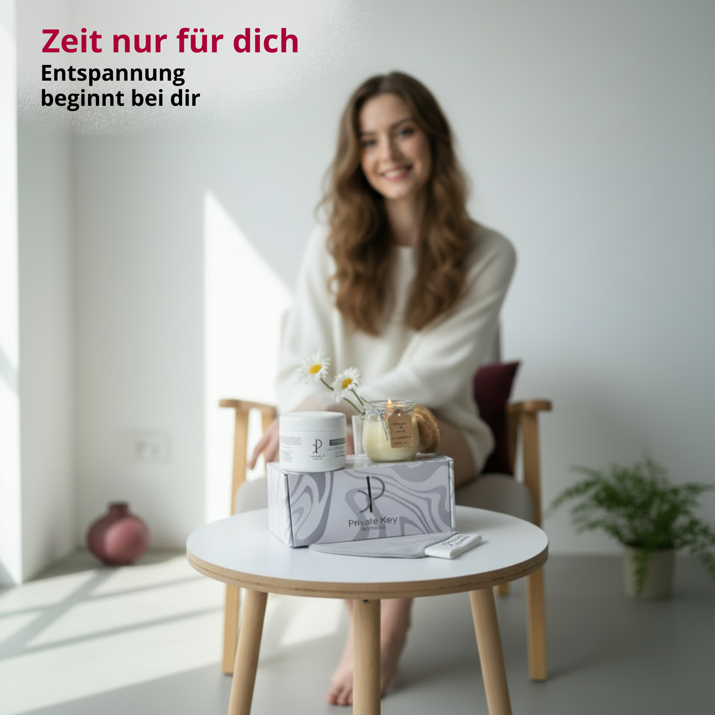 Kleine Spa Geschenkkorb | Selbstpflege-Box | Wellness Hautpflege-Set | Scrub & Kerze